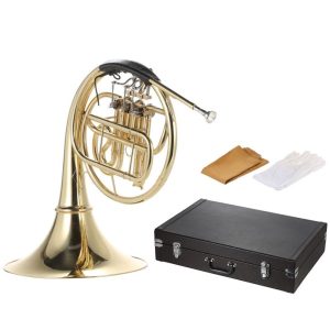 Brass |  Bb Single French Horn 3 Key Brass Gold Lacquer Single-Row Split French Horn Brass Brass