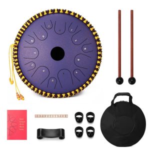 Drums & Percussion |  14 inch 14-Tone Carbon Steel Tongue Drum C-Key Hand Pan Drums with Drumsticks Drums & Percussion Drums & Percussion