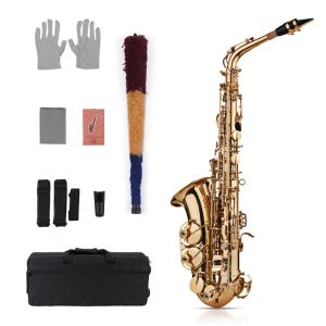 Others |  Eb Alto Saxophone Sax Brass Lacquered Gold 802 Key Type Woodwind Instrument Musical Instruments Others