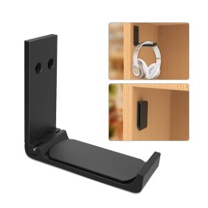 Others |  Foldable Universal Headset Headphone Hanger Hook Holder Under Desk Mount Stand Aluminum Alloy for Home Studio Office Musical Instruments Black