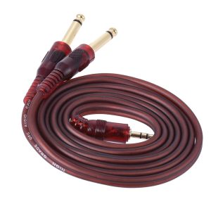 Pro Audio Equipment |  1.5m / 5ft Stereo Audio Cable Cord Wire 3.5mm 1/8″ Male to Dual 6.35mm 1/4″ TRS Male Plug for Computer Mixer Mixing Console Musical Instruments Pro Audio Equipment