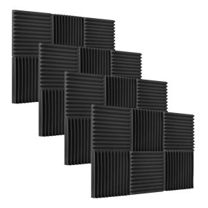 Pro Audio Equipment |  24pcs/pack Studio Acoustic Foams Sound Insulation Foam Sound Absorbing Panels Soundproof Sponge 30 * 30 * 2.5cm/ 12 * 12 * 1in Musical Instruments Dark Grey/ Light Grey/ Red