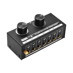 Pro Audio Equipment |  6-in-1-out Audio Signal Selector Switcher QH-06 6 Input & 1 Output Source Selection Switcher Musical Instruments Pro Audio Equipment