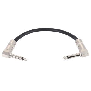 Pro Audio Equipment |  ammoon AC-10 15cm / 0.5 Feet Guitar Patch Effect Pedal Instrument Cable Cord 1/4 Inch 6.35mm Silver Right Angle Plug PVC Musical Instruments Black