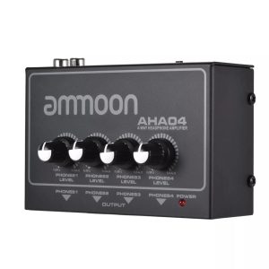 Pro Audio Equipment |  ammoon AHA04 Portable 4-Way Headphone Amplifier Amp Musical Instruments Black