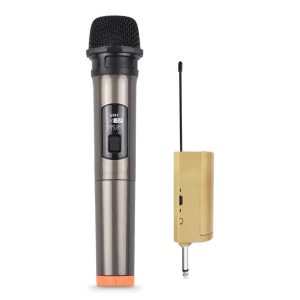 Pro Audio Equipment |  Handheld Wireless Microphone UHF Dynamic Mic Musical Instruments Black/ Gold