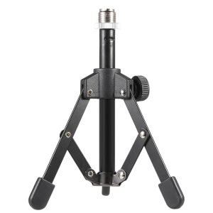 Pro Audio Equipment |  MS-12 Mini Foldable Adjustable Desktop Microphone Stand Tripod with MC5 Mic Clip Holder Bracket for Meeting Lectures Podcasts Musical Instruments Pro Audio Equipment