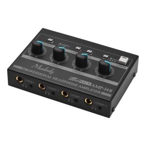 Pro Audio Equipment |  Muslady AMP-14 4-Channel Headphone Amplifier Compact Stereo Headphone Amp Musical Instruments Pro Audio Equipment