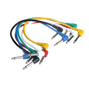 Pro Audio Equipment |  Set of 6pcs Colorful Guitar Patch Cables Angled for Guitar Effect Pedals Musical Instruments Pro Audio Equipment