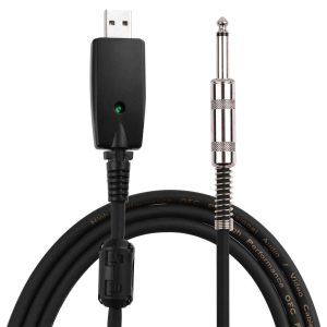 Pro Audio Equipment |  USB Guitar Andio Cable USB Male Interface to 6.35mm (1/4inch) Mono Electric Guitar Connection Cable Musical Instruments Pro Audio Equipment