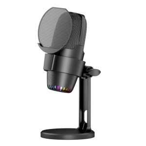 Pro Audio Equipment |  USB RGB Microphone Computer Mic Kit with Tripod Musical Instruments Black/ White/ Pink