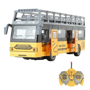 RC Car |  1/30 4CH Remote Control School Bus Remote Control Car with Light Music Openable Door Toys RC Car RC Car