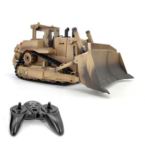 RC Car |  2.4Ghz 1:18 Remote Control Bulldozer Remote Control Alloy Sapper Bulldozer Toy RC Car Desert Yellow