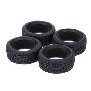 RC Car Parts |  4Pcs/Set 1/10 Grain Run-flat Car Rubber Tyre Replacement for TRX HSP Tamiya HPI Kyosho On-Road Run-flating Car RC Car Parts Black