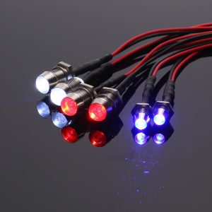 RC Car Parts |  6 LED Light Kit 2 White 2 Red 2 Blue Replacement for 1/10 1/8 trx HSP Redcat 4WD Tamiya Axial SCX10 D90 HPI Remote Control Car RC Car Parts 2 White/ 2 Red/ 2 Blue