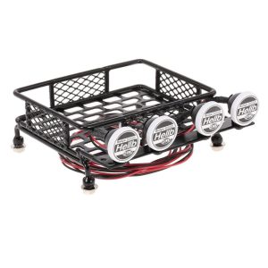 RC Car Parts |  Roof Rack Luggage Carrier with Light Bar for 1/10 RC Crawler Axial SCX10 D90 110 Traxxas TRX-4 Tamiya HSP RC Car Parts RC Car Parts RC Car Parts