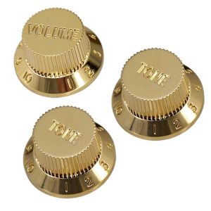 Strings |  Electric Guitar Tone Volume Control Knobs 1 Volume/ 2 Tone Kit for ST/SQ Electric Guitar Musical Instruments Silver/ Gold