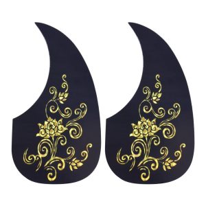 Strings |  Self-adhesive Guitar Pickguard Anti-scratch Guitar Pickguard for 40/41 Inch Acoustic Guitar 2Pcs Musical Instruments Gold Flower/ Silver Flower/ Gold Phoenix/ Silver Phoenix