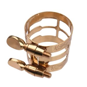 Woodwinds |  Muslady Double Screw Adjustment Saxophone Ligature Compact Durable Sax Ligature for Alto Saxophone Musical Instruments Gold