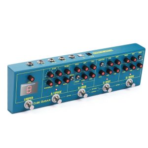 Musical Effects |  CUBE SUGAR | Combined Effects Pedal | Analog & Digital Effects | Built-in Tuner | 72 IR Cabinets Simulation Musical Effects Blue