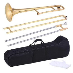 Brass |  Alto Trombone Brass Gold Lacquer Bb Tone B flat Wind Instrument Brass Brass