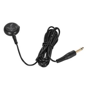 Pro Audio Equipment |  Adeline AD-35 Mini Piezo Pickup Contact Microphone Transducer with 6.35mm Output Plug 3 Meters Cable for Acoustic Classical Folk Guitar Violin Ukulele Musical Instruments Black