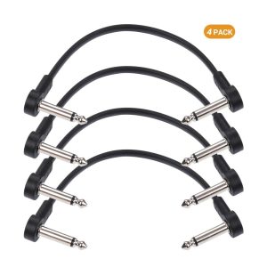 Pro Audio Equipment |  Ggiant AC-8 Guitar Effect Pedal Flat Patch Cables 6 Inch Length Musical Instruments Black