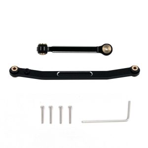 RC Car Parts |  Steering Links Aluminum Alloy Steering Linkage Set Compatible with 1/24 Axial SCX24 90081 AXI00005 C10 AXI00006 AXI00002 RC Car RC Car Parts Black